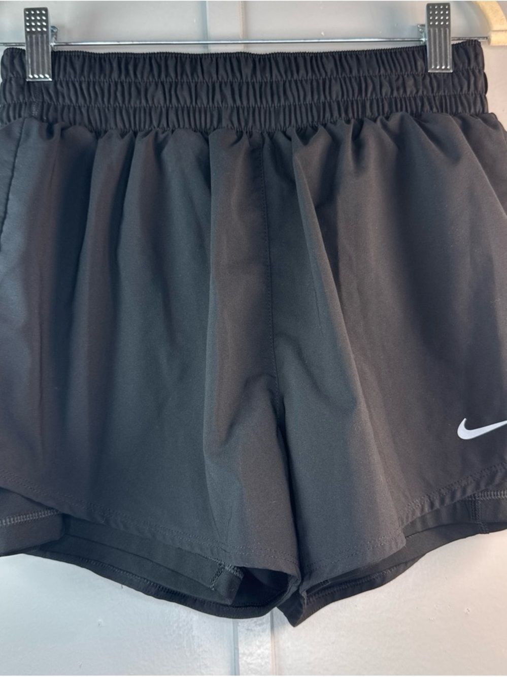 Nike Black Women's 2-in-1 Athletic Shorts with Swoosh